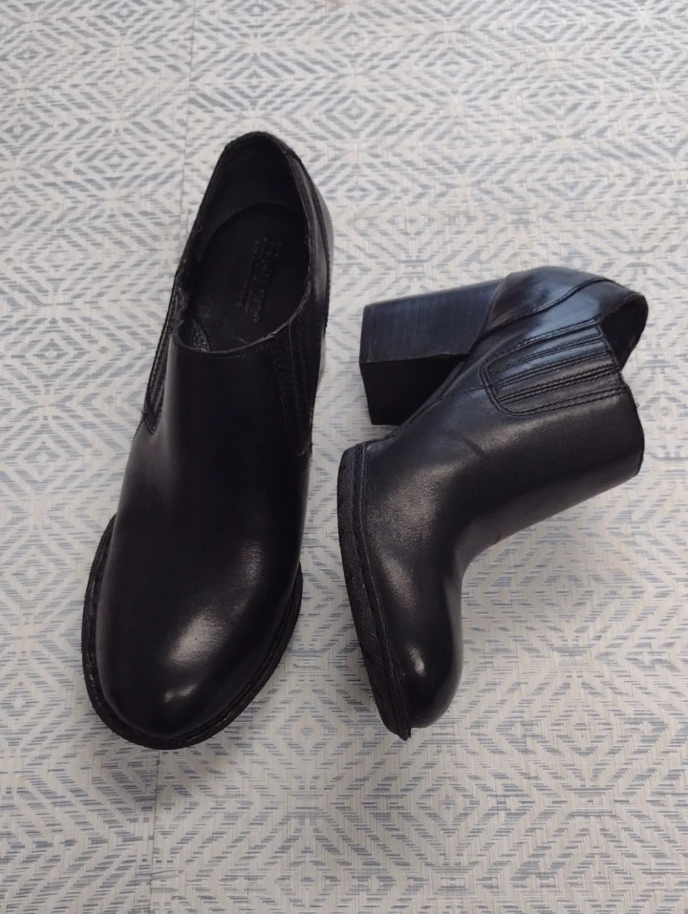 Born Black Leather Women's Ankle Booties